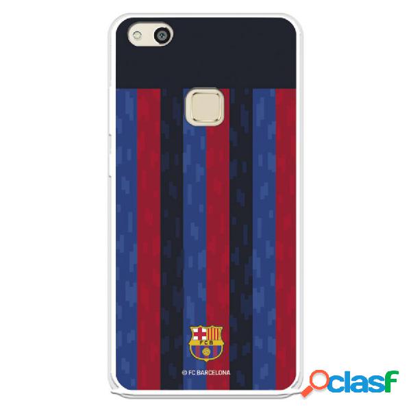 Funda Para Huawei P10 Lite Del Fc Barcelona Fondo Rayas