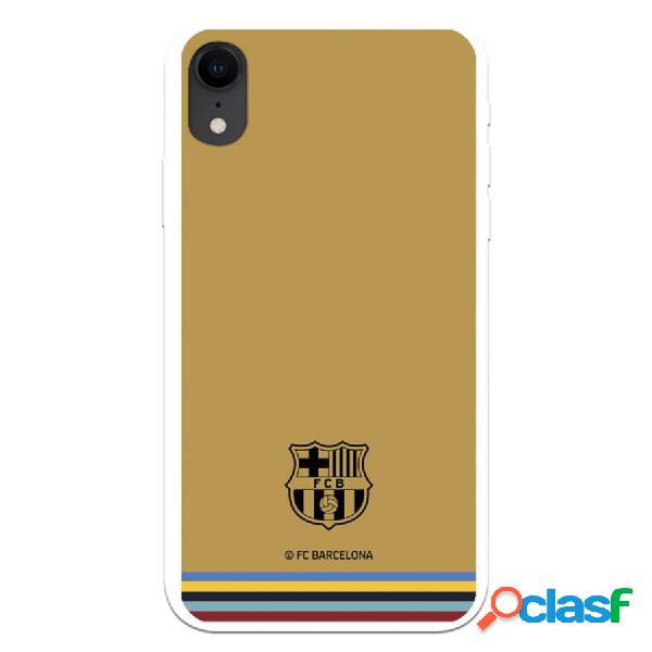 Funda Para Iphone Xr Del Fc Barcelona Escudo Fondo Mostaza -