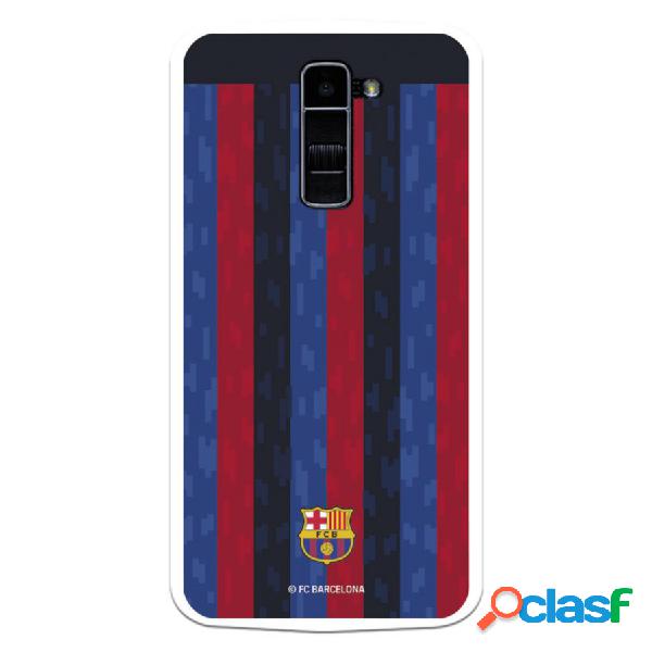 Funda Para Lg K10 4G Del Fc Barcelona Fondo Rayas Verticales