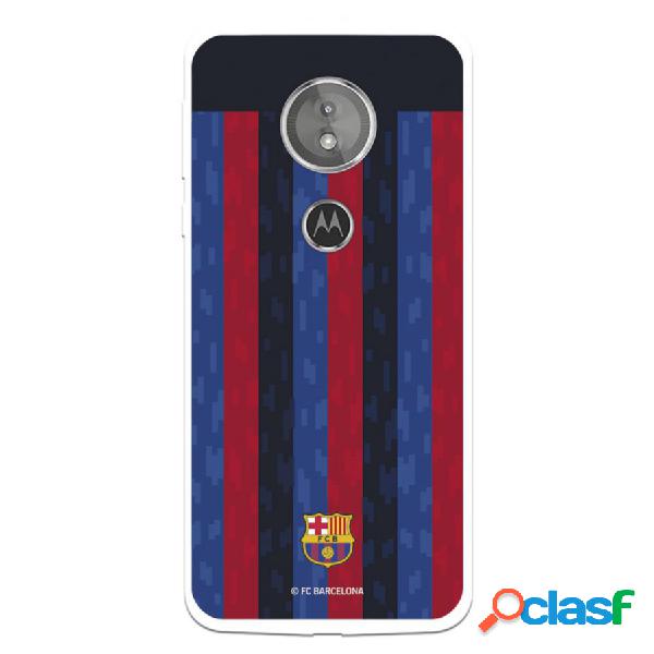 Funda Para Motorola Moto E5 Del Fc Barcelona Fondo Rayas