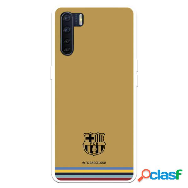 Funda Para Oppo A91 Del Fc Barcelona Escudo Fondo Mostaza -