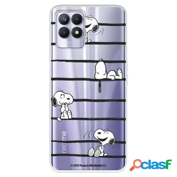 Funda Para Realme C11 2021 Oficial De Peanuts Snoopy Rayas -