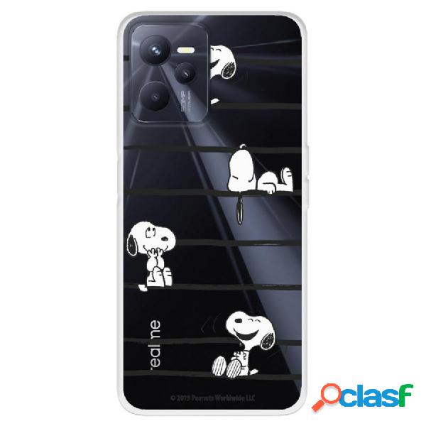 Funda Para Realme C35 Oficial De Peanuts Snoopy Rayas -
