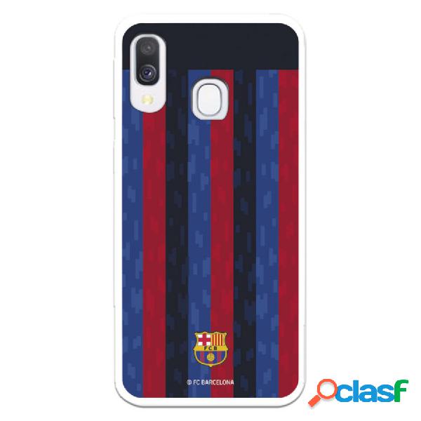 Funda Para Samsung Galaxy A40 Del Fc Barcelona Fondo Rayas