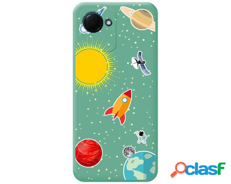 Funda Silicona Líquida Verde para Realme C30 diseño