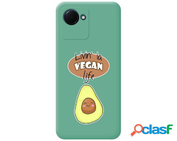 Funda Silicona Líquida Verde para Realme C30 diseño Vegan