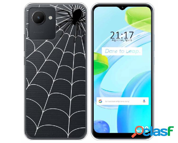 Funda Silicona Transparente para Realme C30 diseño Araña