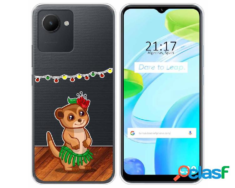 Funda Silicona Transparente para Realme C30 diseño Suricata