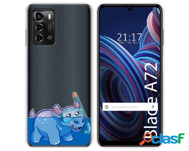 Funda Silicona Transparente para ZTE Blade A72 diseño Hipo