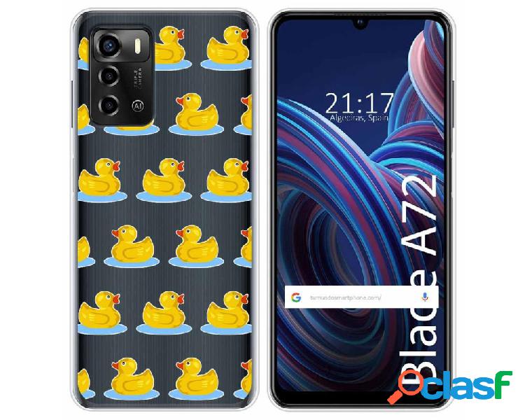 Funda Silicona Transparente para ZTE Blade A72 diseño Pato