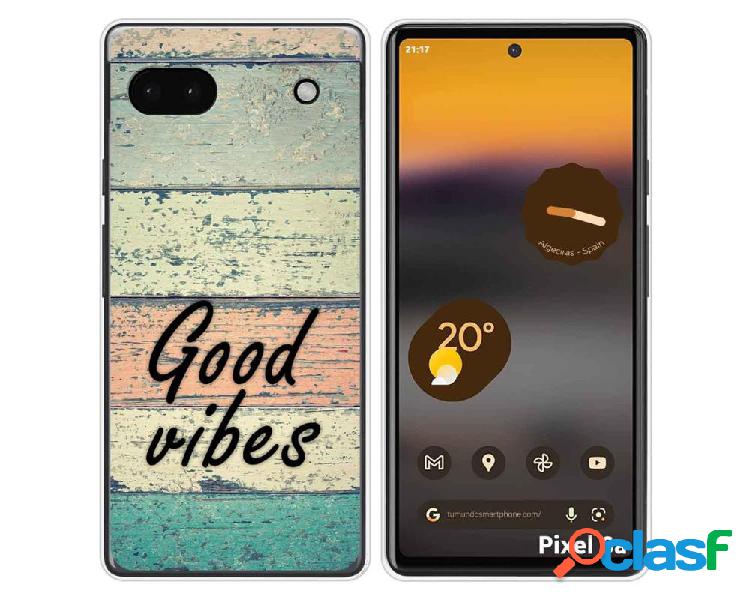 Funda Silicona para Google Pixel 6A diseño Madera 01