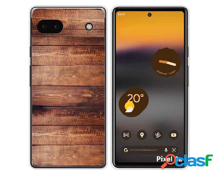 Funda Silicona para Google Pixel 6A diseño Madera 02