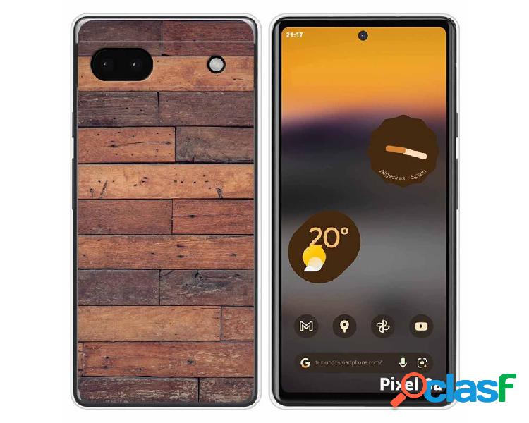 Funda Silicona para Google Pixel 6A diseño Madera 03