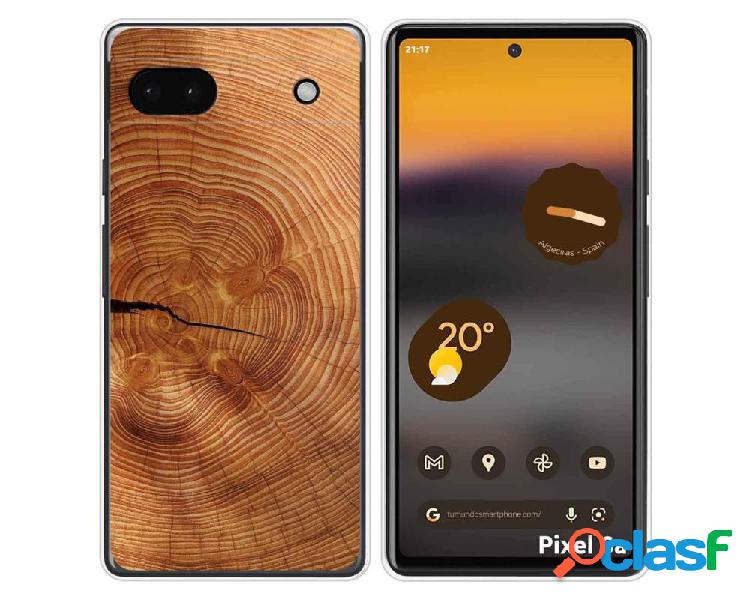 Funda Silicona para Google Pixel 6A diseño Madera 04