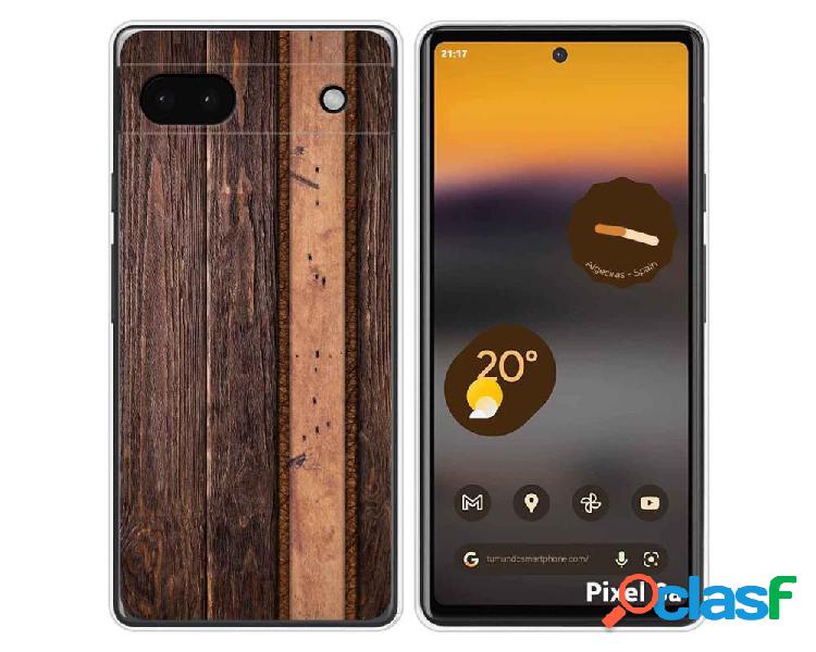 Funda Silicona para Google Pixel 6A diseño Madera 05