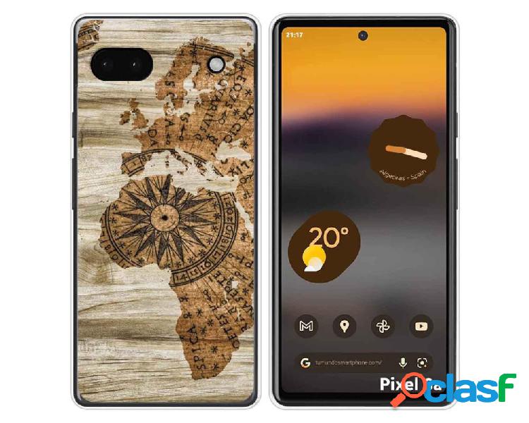 Funda Silicona para Google Pixel 6A diseño Madera 07