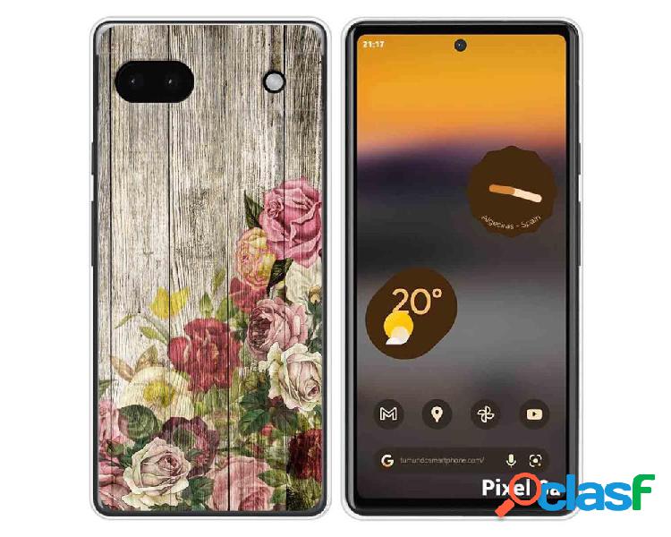 Funda Silicona para Google Pixel 6A diseño Madera 08