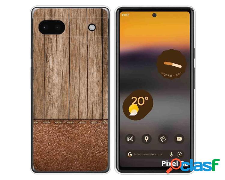 Funda Silicona para Google Pixel 6A diseño Madera 09
