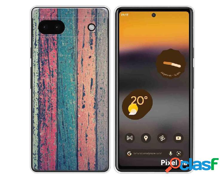 Funda Silicona para Google Pixel 6A diseño Madera 10