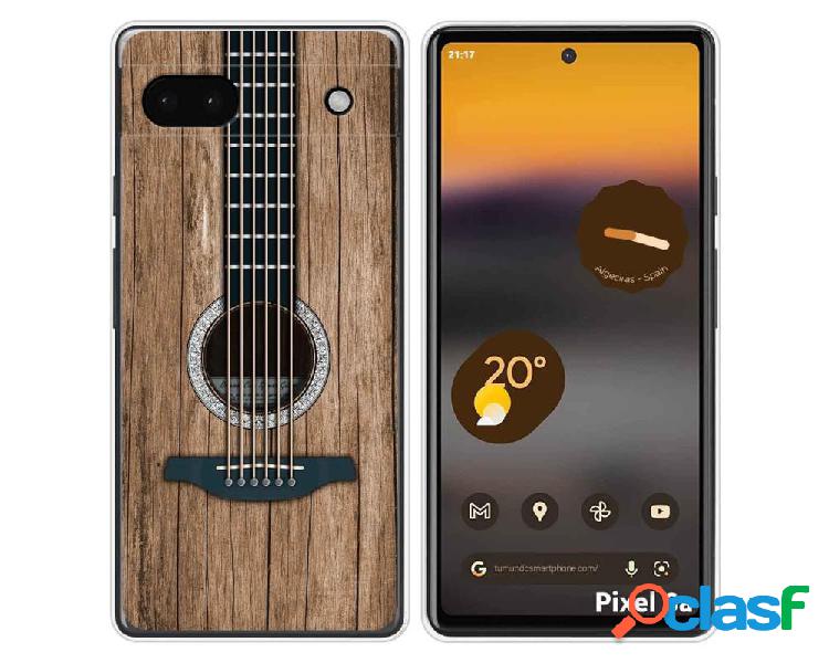 Funda Silicona para Google Pixel 6A diseño Madera 11