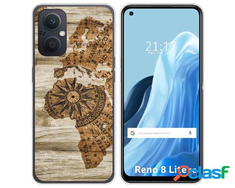 Funda Silicona para Oppo Reno 8 Lite 5G diseño Madera 07