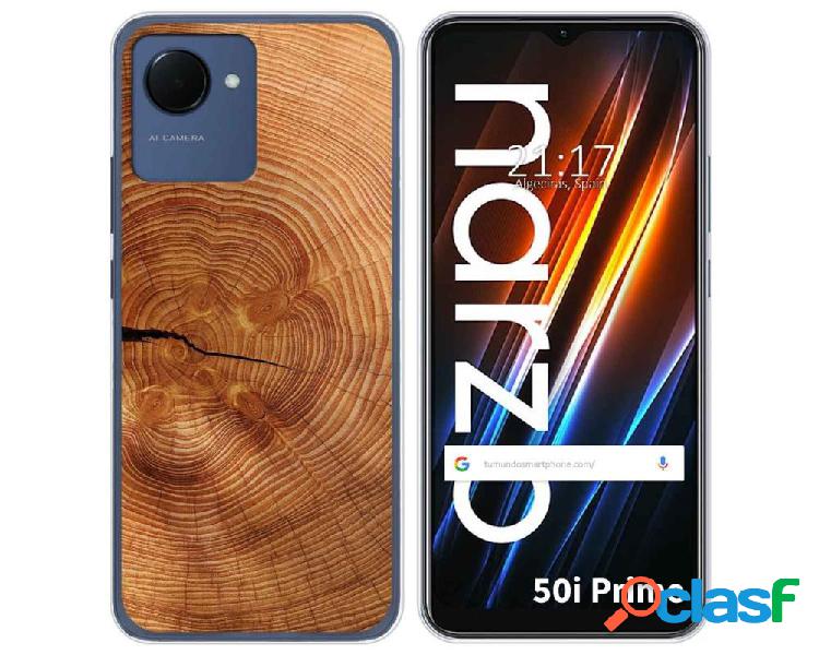 Funda Silicona para Realme Narzo 50i Prime diseño Madera 04