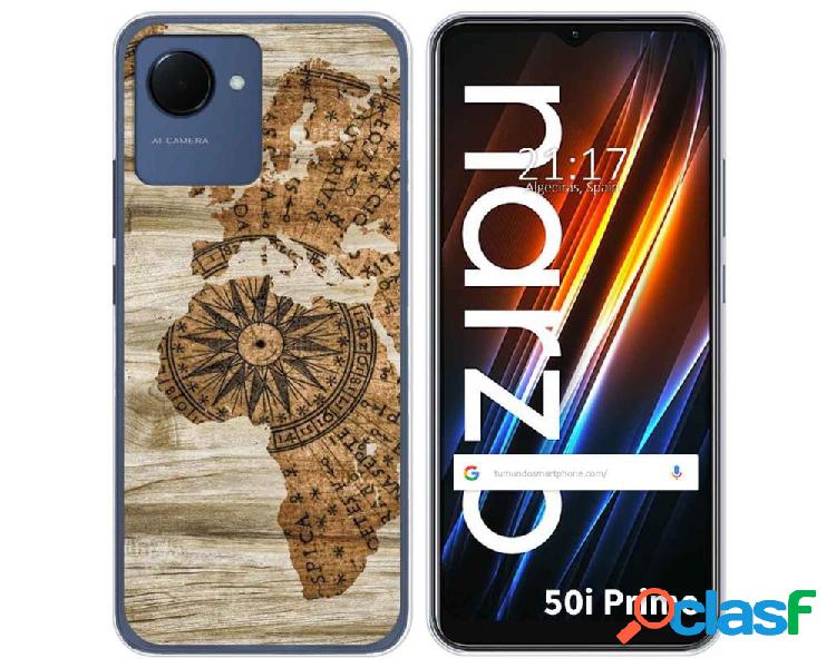 Funda Silicona para Realme Narzo 50i Prime diseño Madera 07