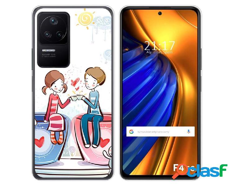 Funda Silicona para Xiaomi Poco F4 5G diseño Café Dibujos