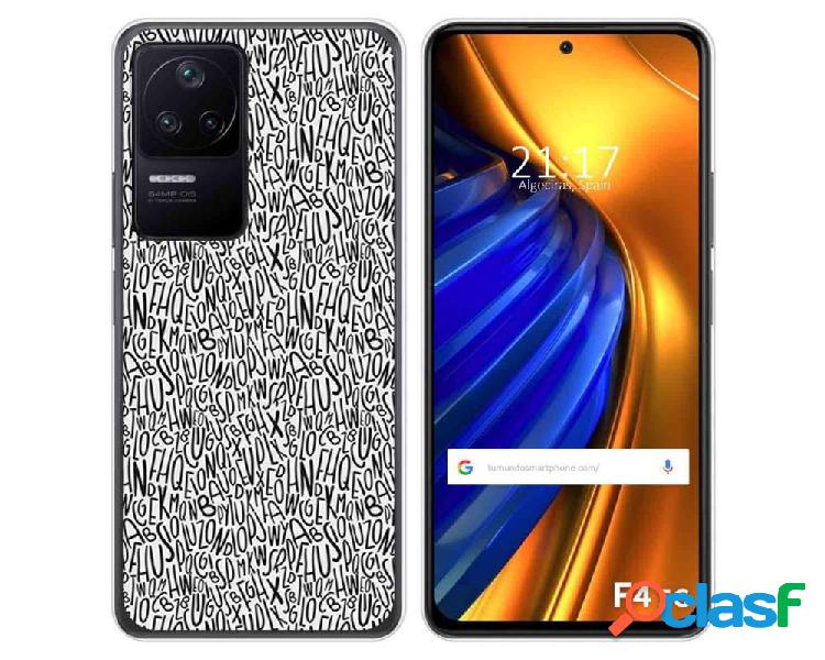 Funda Silicona para Xiaomi Poco F4 5G diseño Letras Dibujos