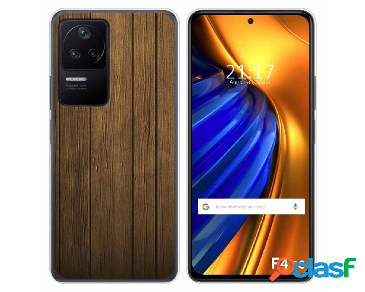 Funda Silicona para Xiaomi Poco F4 5G diseño Madera Dibujos