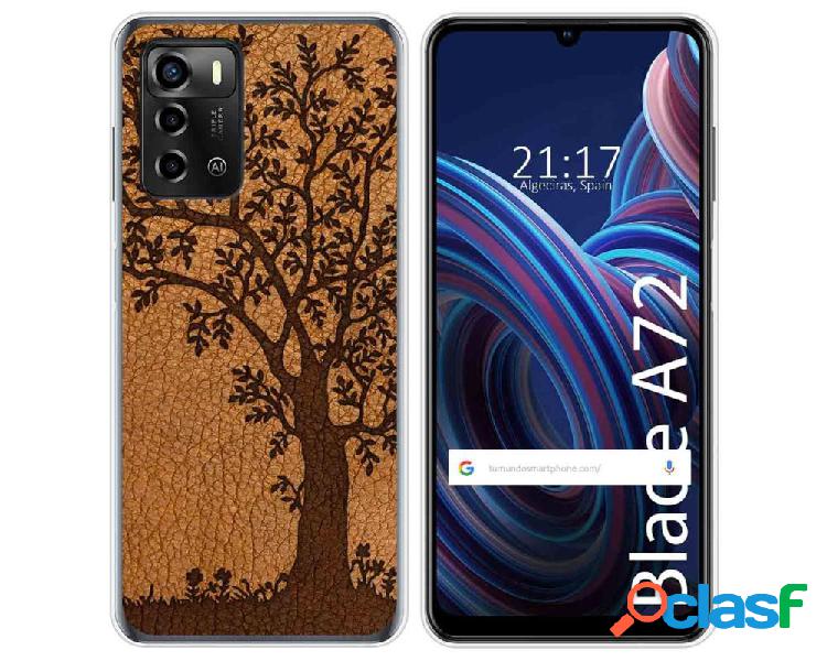 Funda Silicona para ZTE Blade A72 diseño Cuero 03 Dibujos