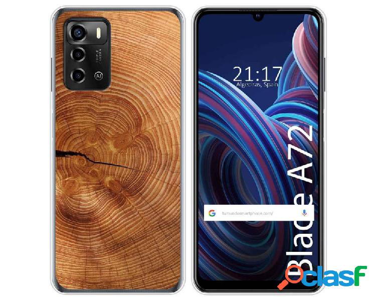 Funda Silicona para ZTE Blade A72 diseño Madera 04 Dibujos