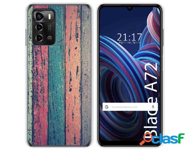 Funda Silicona para ZTE Blade A72 diseño Madera 10 Dibujos