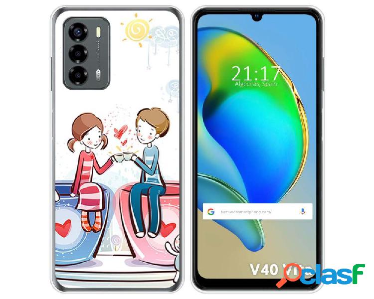 Funda Silicona para ZTE Blade V40 Vita diseño Café Dibujos