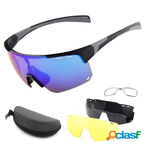 Gafas de ciclismo con 3 lentes intercambiables UV400 Gafas