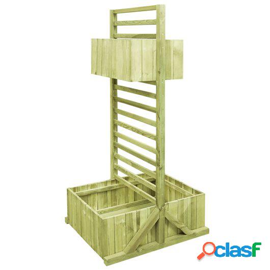 Jardinera con celosía de madera de pino impregnada FSC