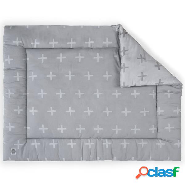 Jollein Colcha para parque cuna 80x100 cm signo más gris