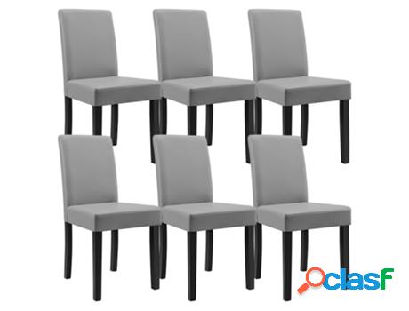 Juego de Sillas de Comedor [EN.CASA] Gris claro (cuero
