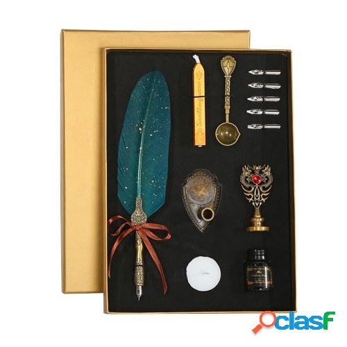 Juego de tintas y bolígrafos vintage Pluma brillante Pluma