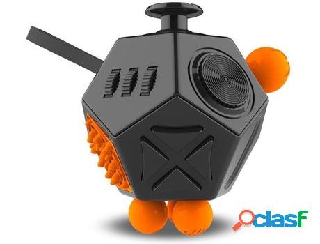 Juguete antiestrés INF Fidget Cube Negro / naranja