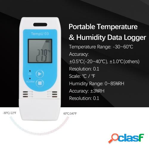 KKmoon USB Registrador de datos de temperatura y humedad