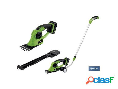 Kit cortasetos de mano extensión y ruedas a bateria li-ion