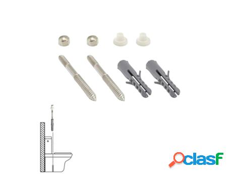 Kit sanitario fija wc 6x80 mm. inoxidable (2 piezas)