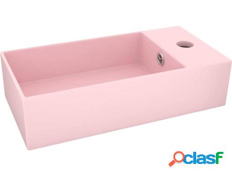 Lavabo VIDAXL con Rebosadero (Rosa - Cerámica)