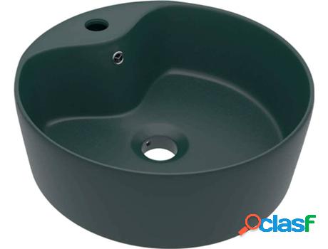 Lavabo VIDAXL con Rebosadero (Verde - Cerámica - 36x13 cm)