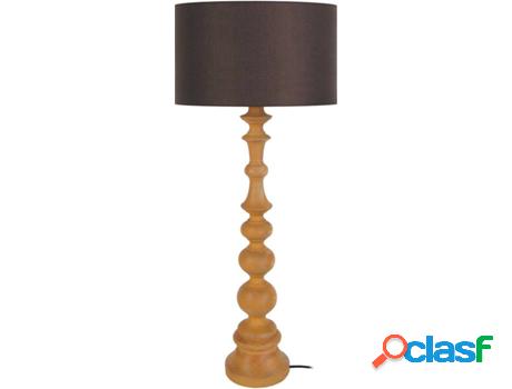 Lámpara de Mesa TOSEL Anais (Amarillo Cilíndrico, Marrón