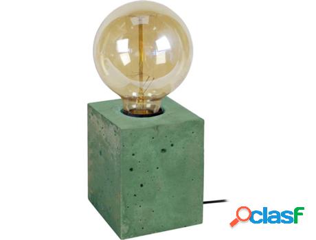 Lámpara de Mesa TOSEL Béton Cube (Verde, Blanco - E27 -