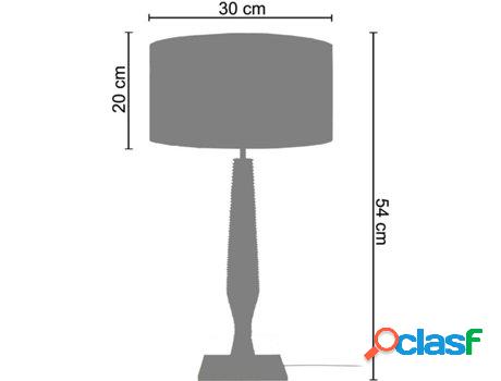 Lámpara de Mesa TOSEL Columbus (Wangué Negro, Blanco