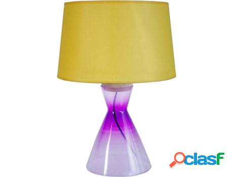 Lámpara de Mesa TOSEL Conical (Transparente, Amarillo - E27
