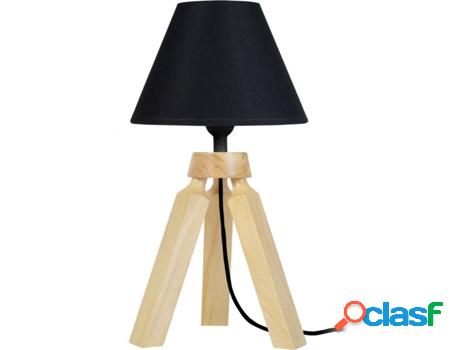 Lámpara de Mesa TOSEL Gaby (Império Natural, Negro - E14 -